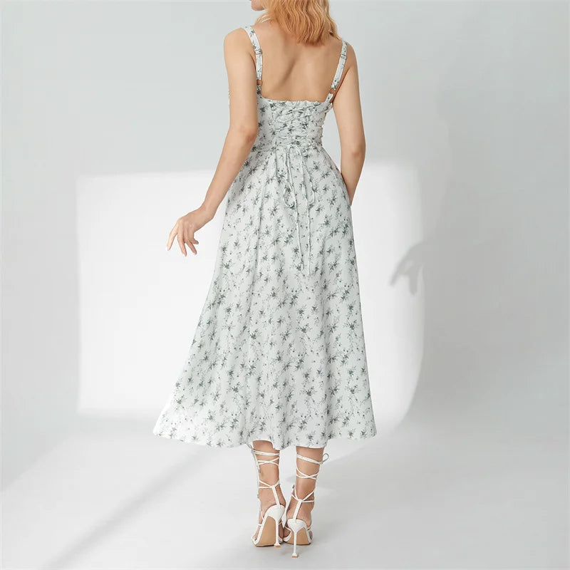 Stylish Solid Color Sleeveless Corset Summer Dress - Image 34