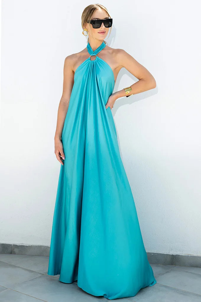 Solid Color Women's Casual Irregular Hem Dress - Image 11
