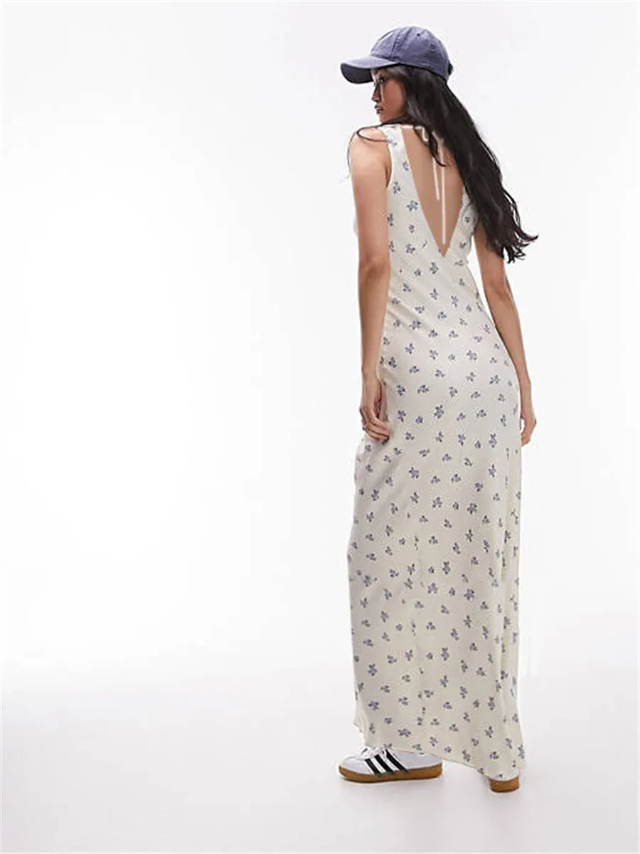 Floral Print Backless Summer Dress for Elegant Occasions - Image 23