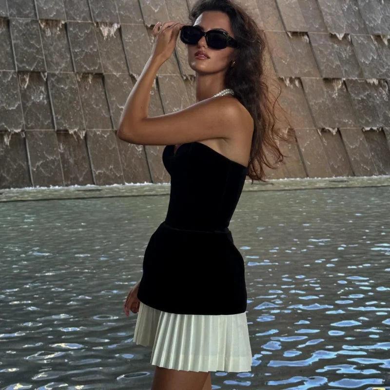 Elegant Backless Velvet Strapless Mini Dress for Parties - Image 26