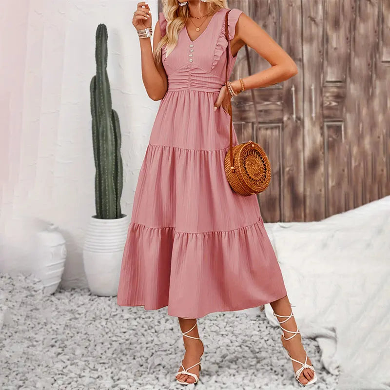 Casual Slim Fit Sleeveless A-Line Summer Dress - Image 6