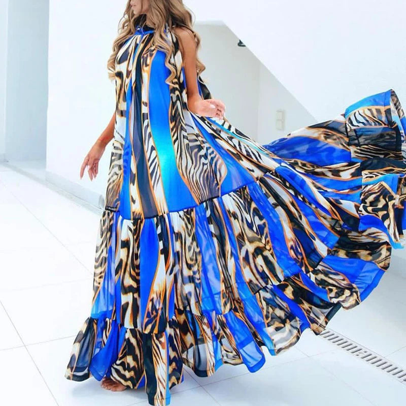 Chic Floral Bohemian High-Waist Summer Dress for Women - Image 12