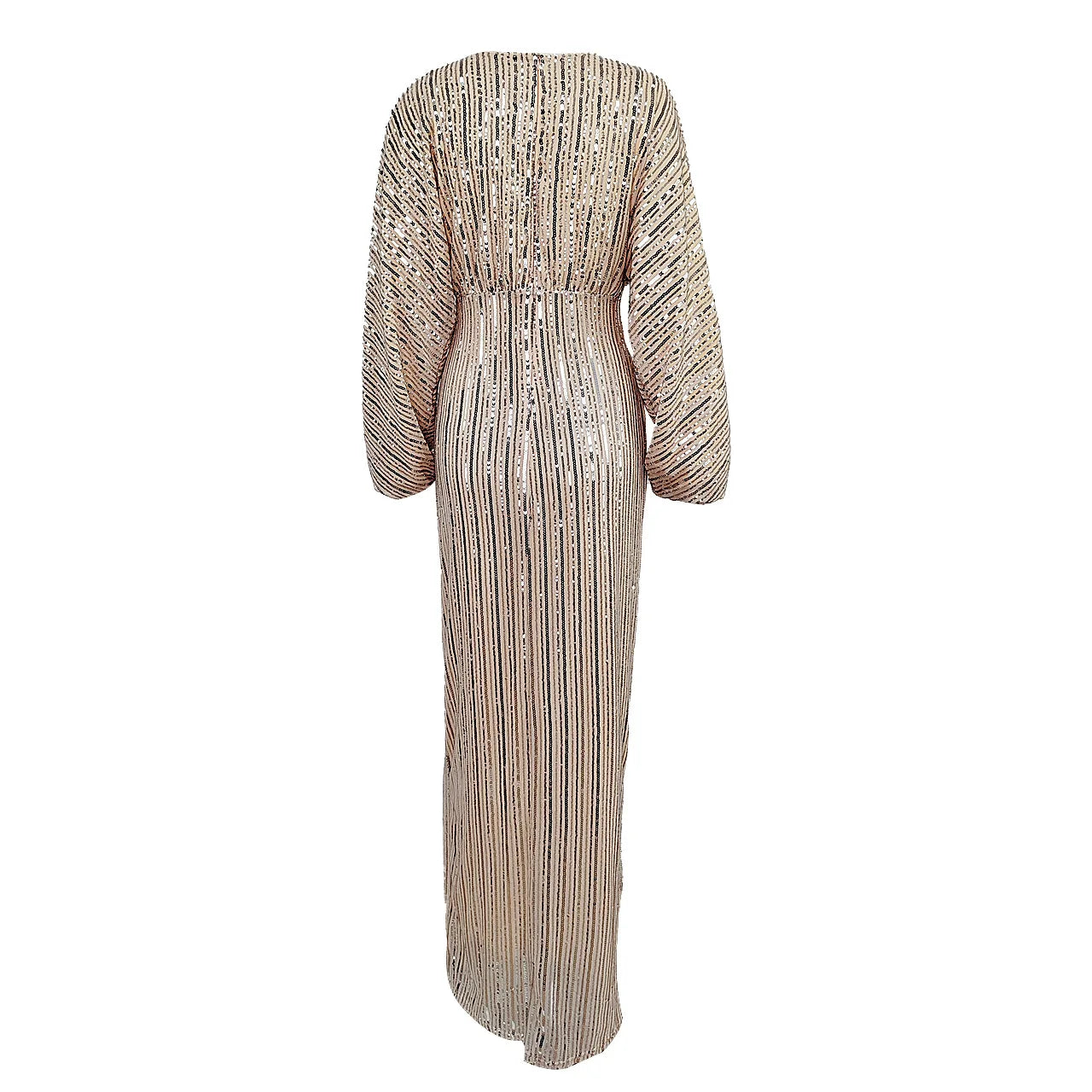 Elegant V-Neck A-Line Sequins Evening Dress for Women - Image 44