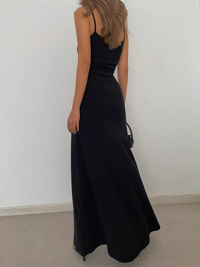 Chic Sleeveless Strap Dress - Summer Black & Grey - Image 31