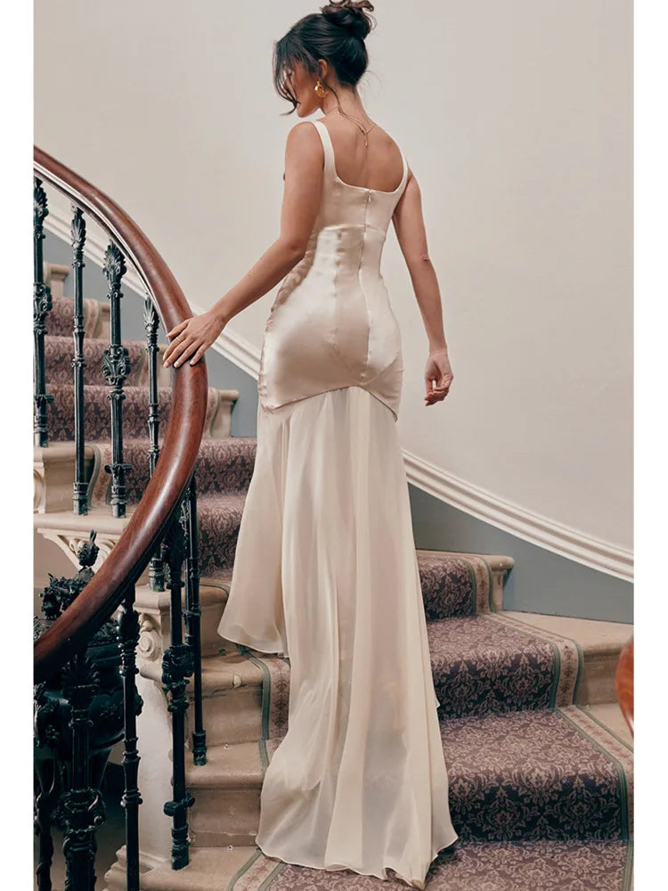 Elegant Spring Chiffon Splicing Dress for Women - Image 6