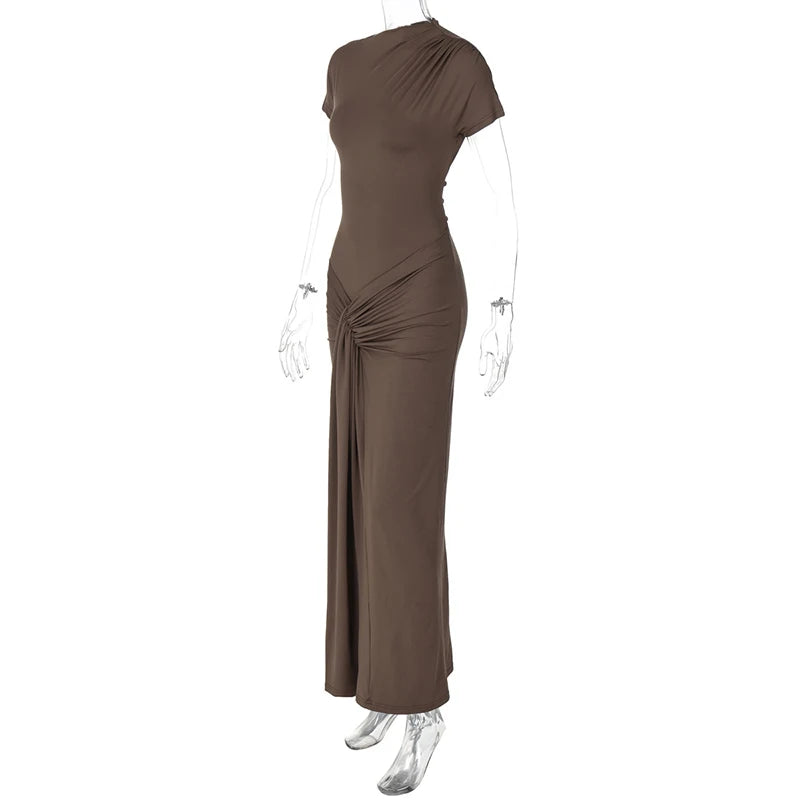 High Waist Sexy Maxi Dress with Lace-Up Detail - Image 22