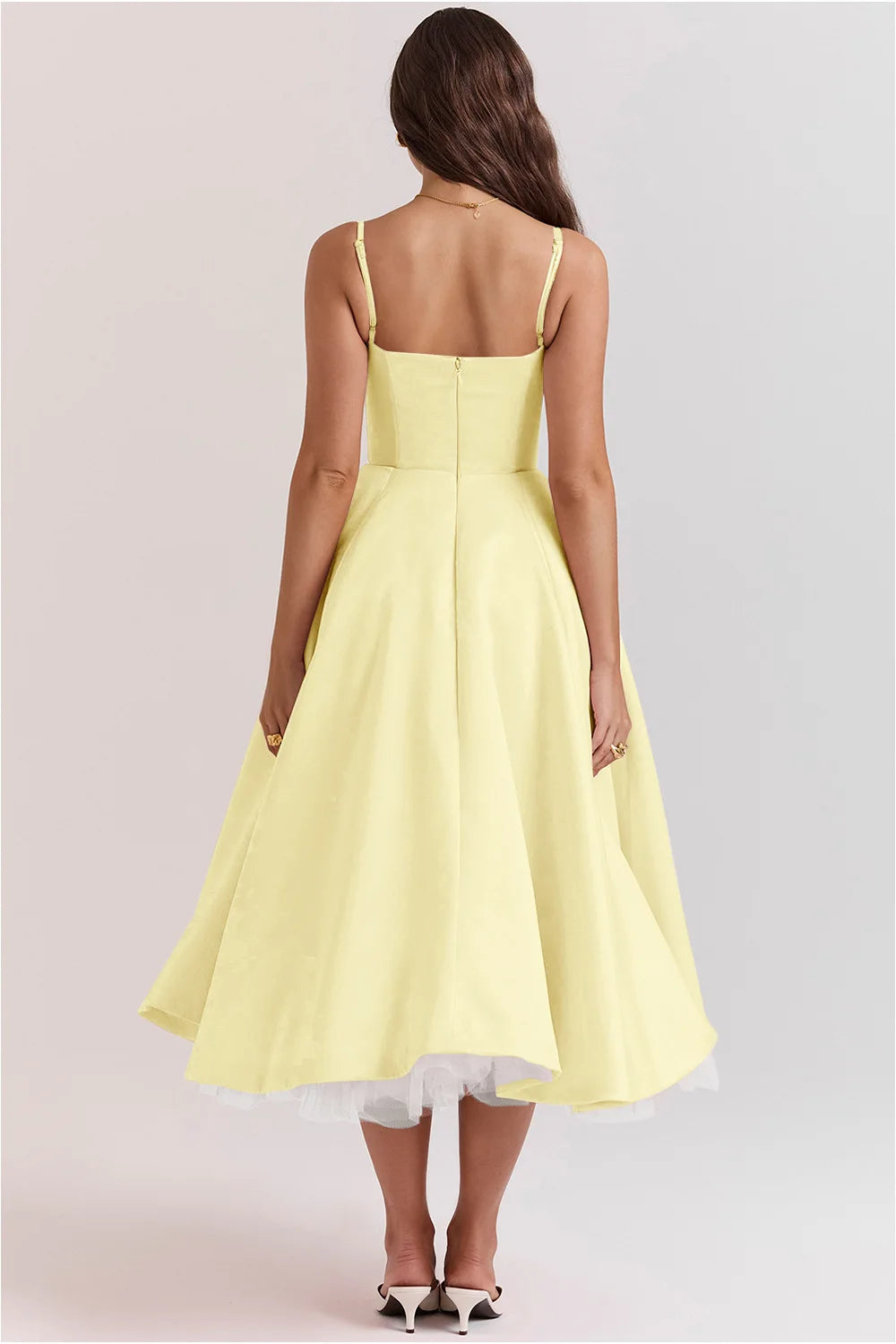 Elegant Floral Spaghetti Strap Backless Party Dress - Image 110
