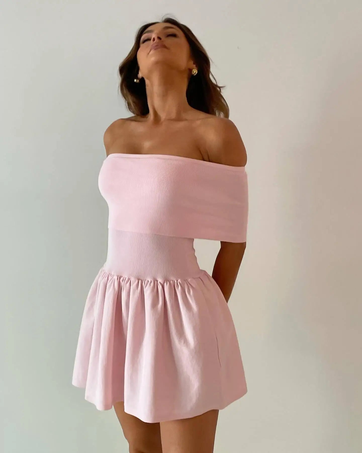 Off-Shoulder Patchwork Mini Dress for Summer Beach Vacations - Image 13