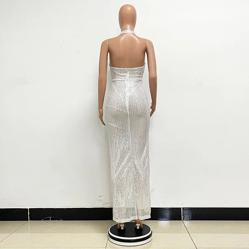 Elegant Criss-Cross Long Sleeve Evening Dress for Women - Image 101