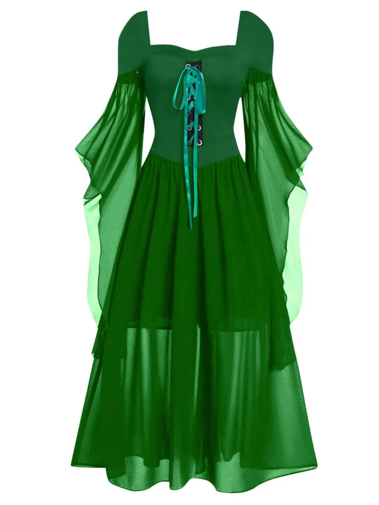 Gothic Off-Shoulder Halloween Witch Maxi Dress for Women - Image 3