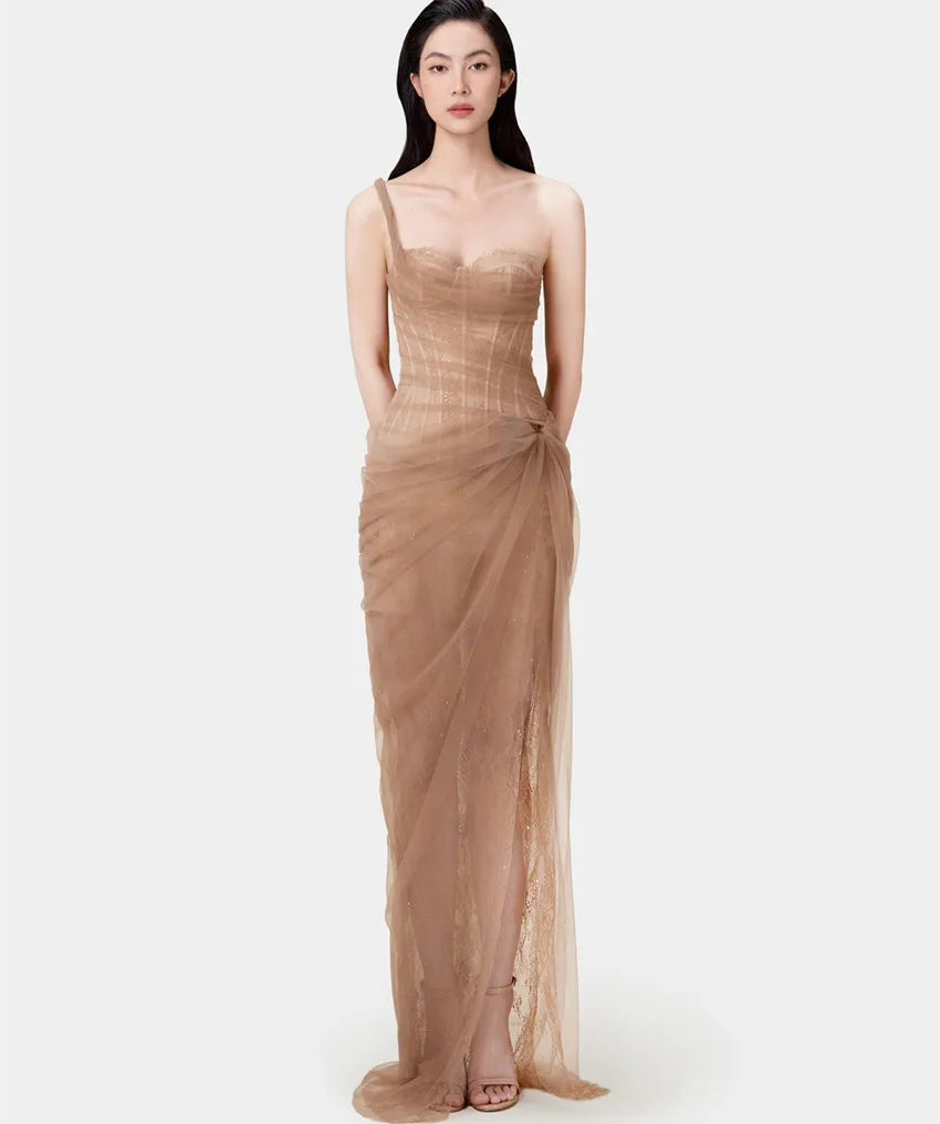 Elegant One Shoulder Summer Dress with Sequin Details - Image 10