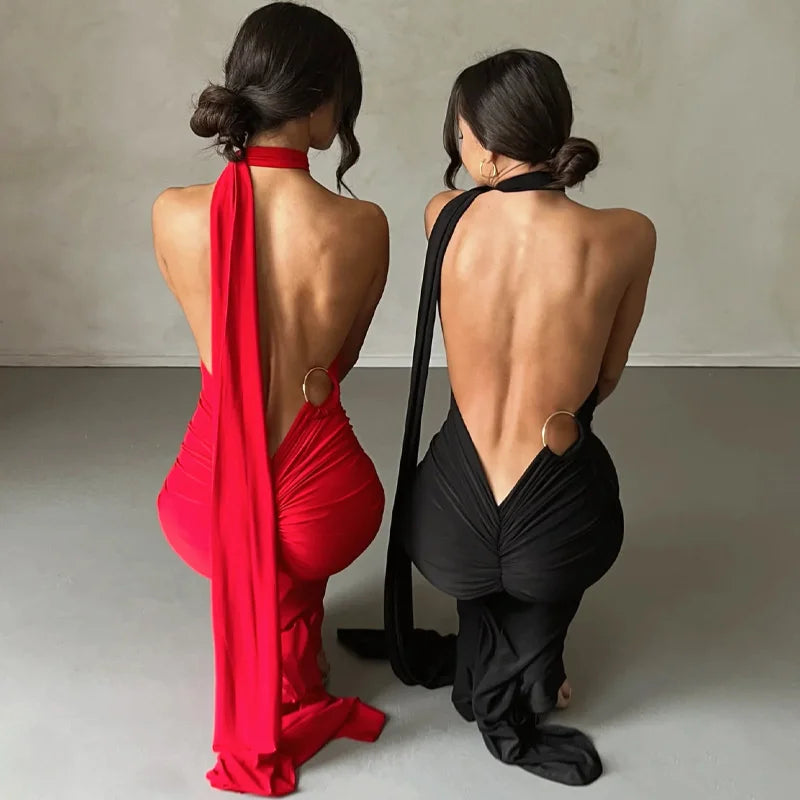 Elegant Backless Maxi Dress for Summer Parties - Image 30