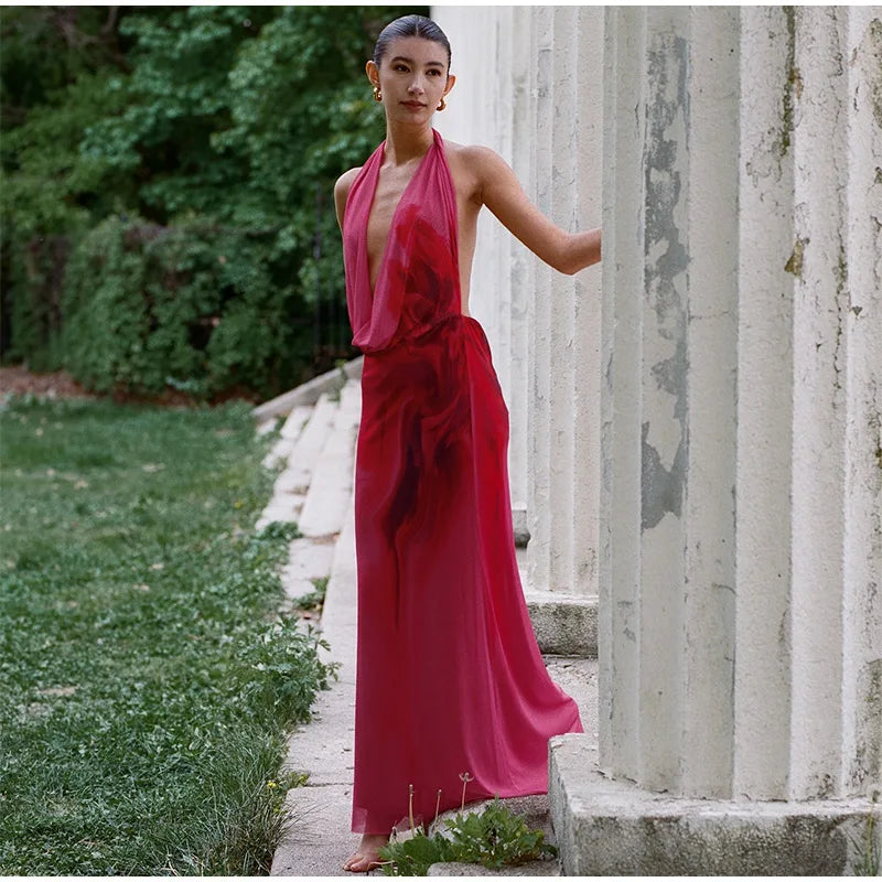 Elegant Backless Halter Summer Party Dress for Women - Image 12