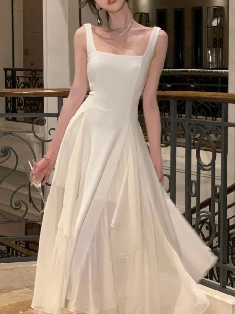 Elegant Sleeveless Square Collar A-Line Evening Dress - Image 4