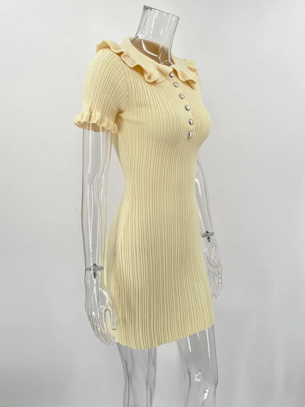 Elegant High Waist Ruffled Mini Dress for Women - Image 13