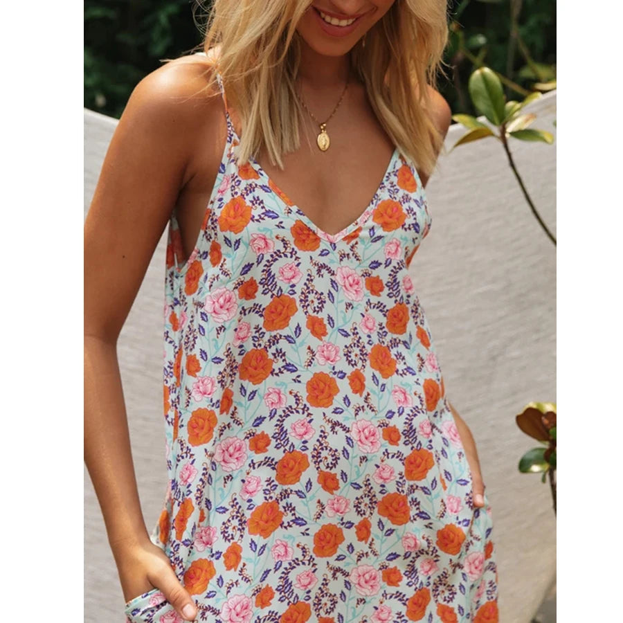 Vintage Floral Print Backless Sleeveless Summer Dress for Women - Image 5