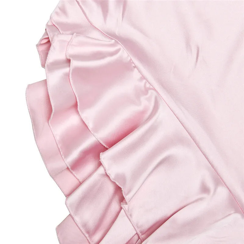 Elegant Ruffled High Split Backless Maxi Dress for Women - Image 16