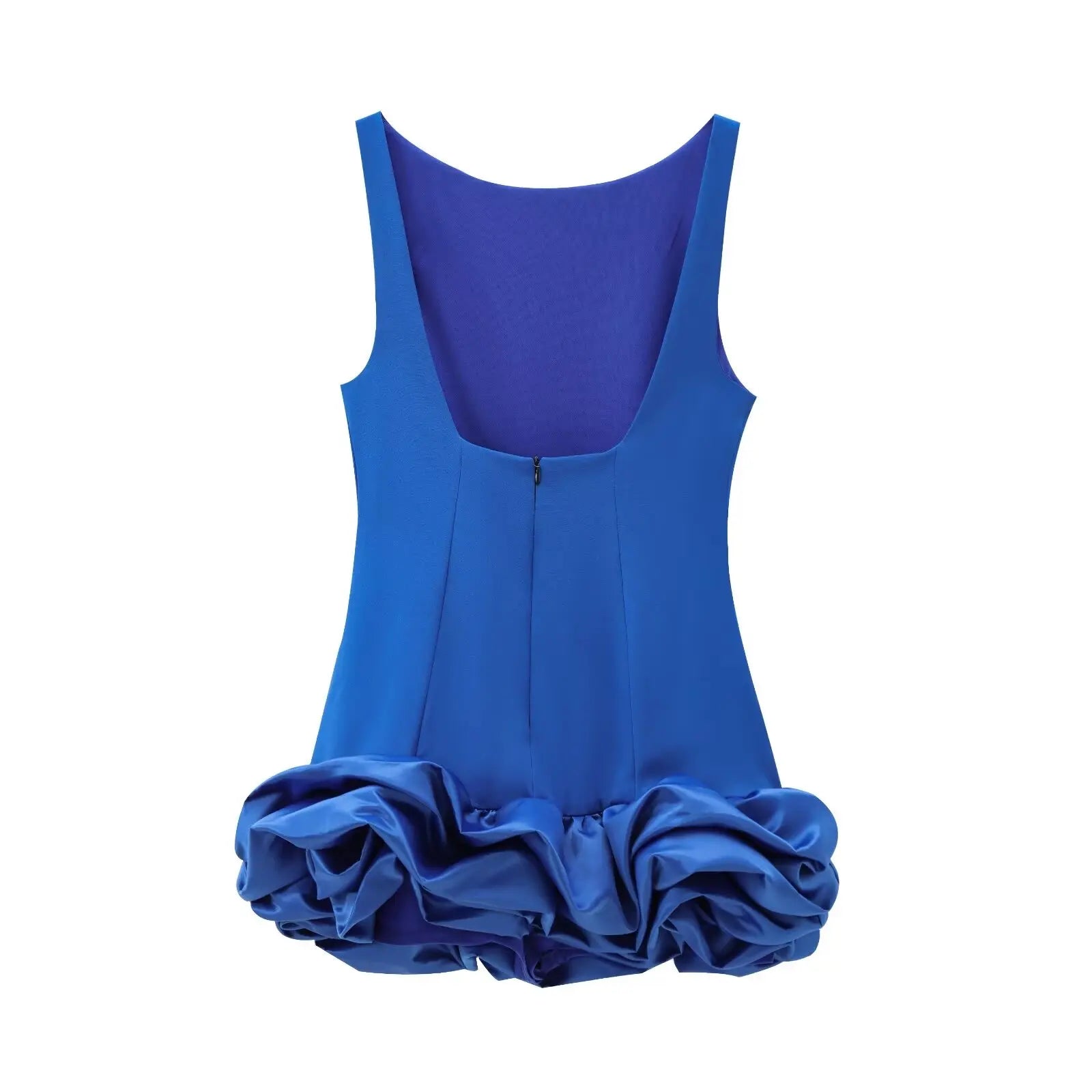 Elegant Backless Sleeveless Mini Dress with Fold Decor Detail - Image 24