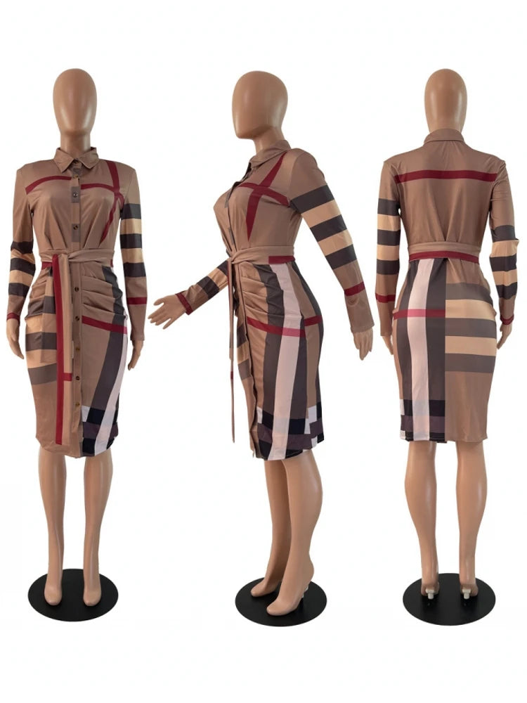 Elegant V-Neck Slim Fit Long Sleeve Dress for Women - Image 6