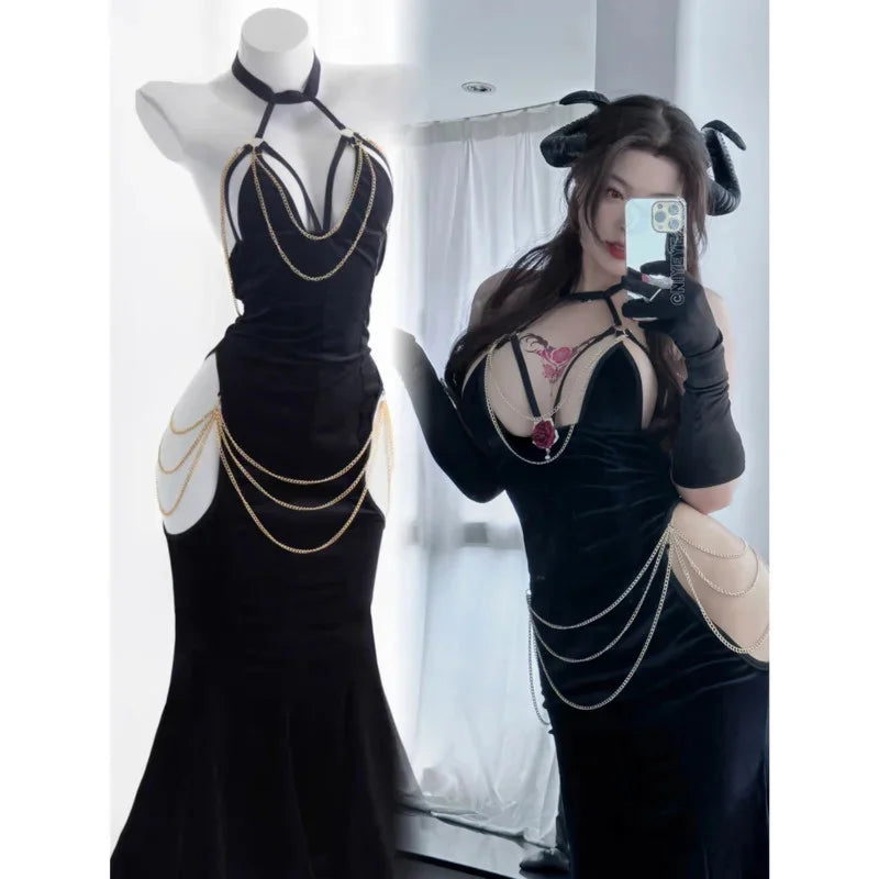 Albedo Mermaid Cosplay Costume with Gloves and Skirt - Image 3