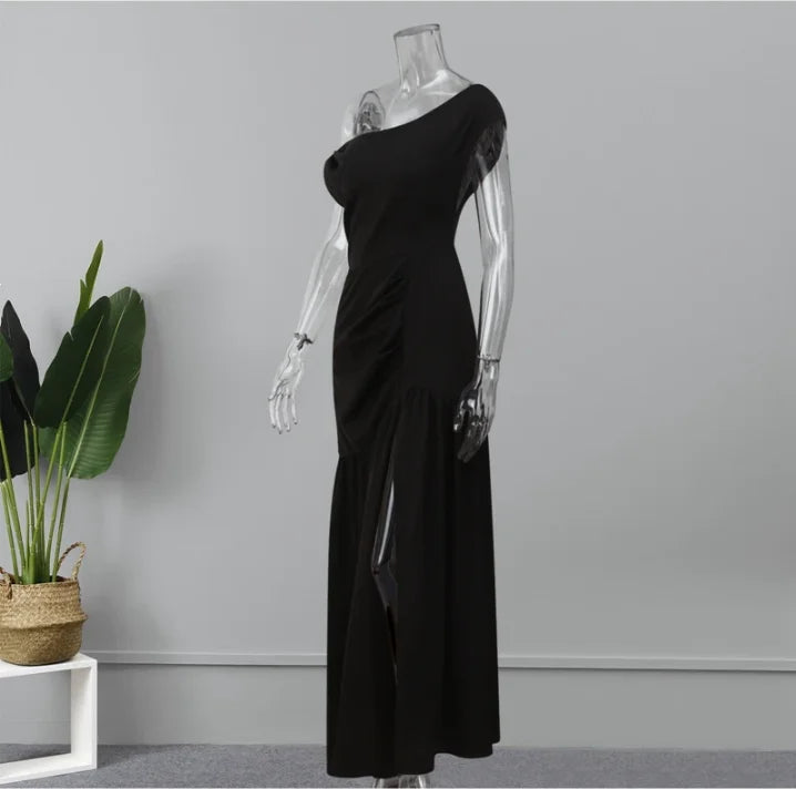 Chic Women’s Short Sleeve Split Neck Maxi Dress - Image 15