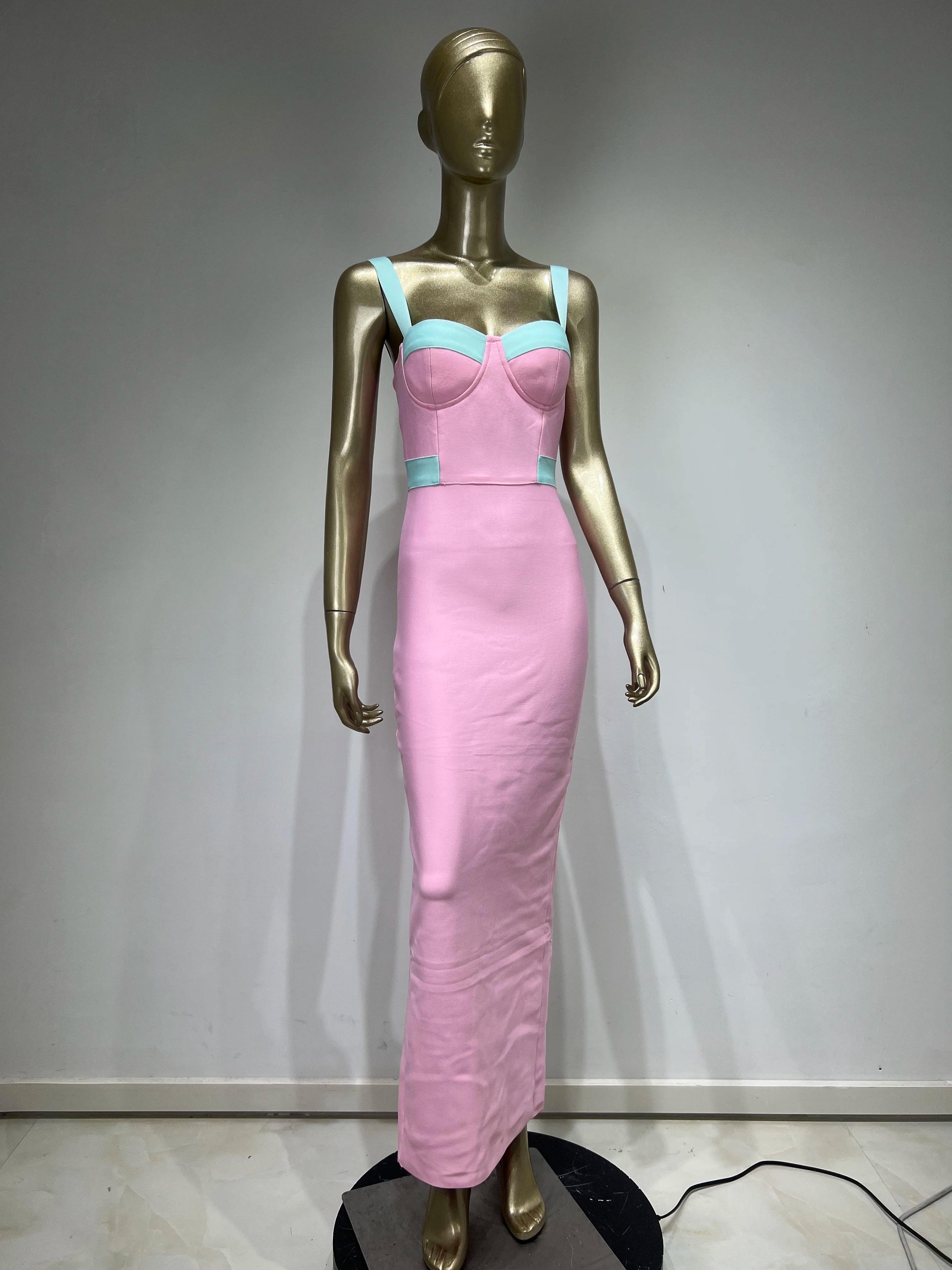Elegant Pink V-Neck Maxi Dress for Women – Perfect for Parties - Image 4