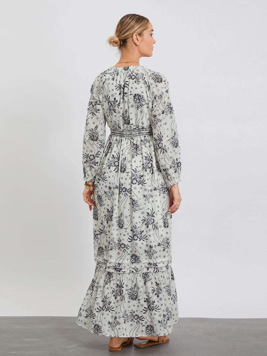 Bohemian Floral Print Flowy Beach Dress for Women - Image 106