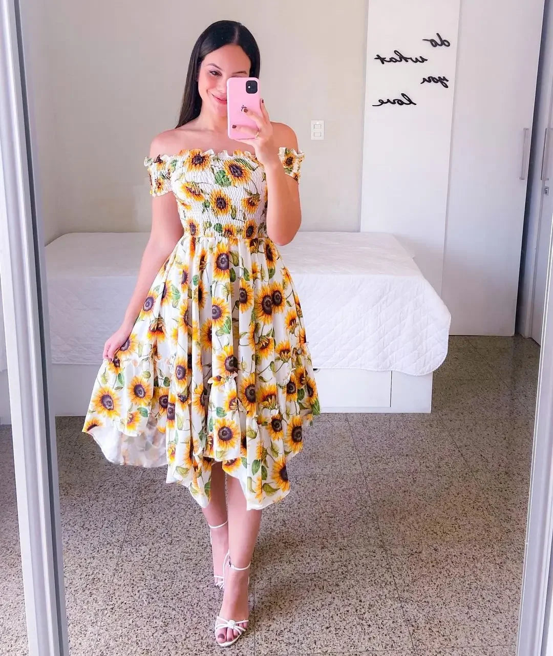 Elegant Off-Shoulder Summer Floral Dress for Women - Image 3