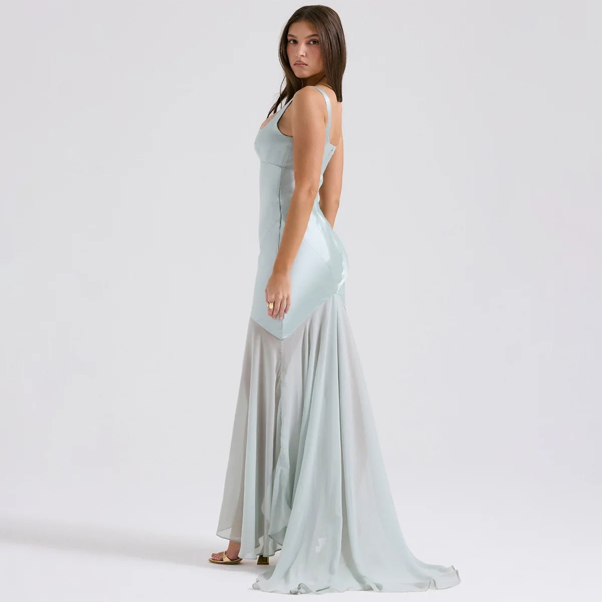 Elegant Spring Chiffon Splicing Dress for Women - Image 14