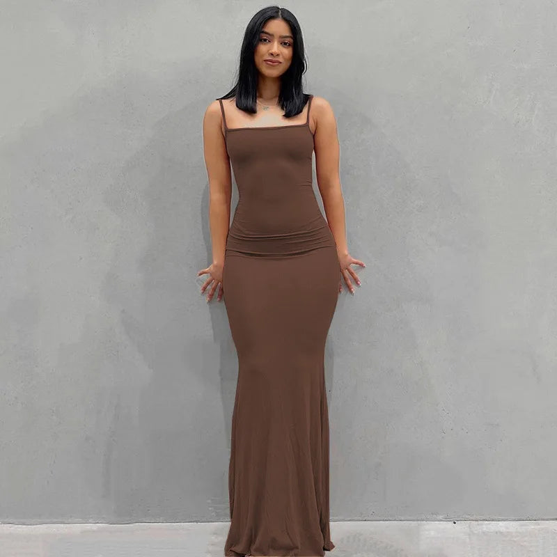 Elegant Spaghetti Strap Long Dress for Women - Image 20