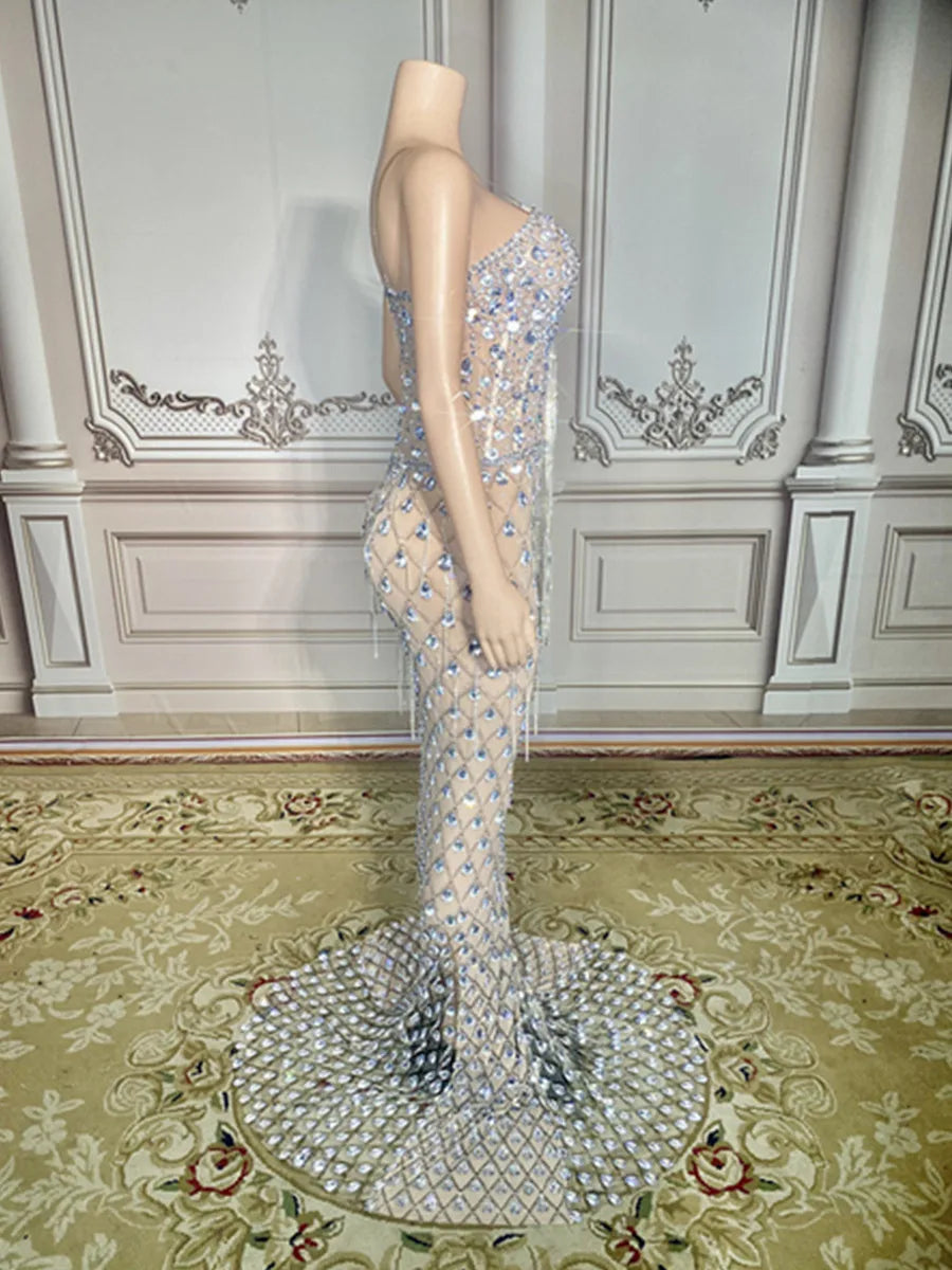Elegant Beaded Tulle Evening Dress for Prom & Weddings - Image 3
