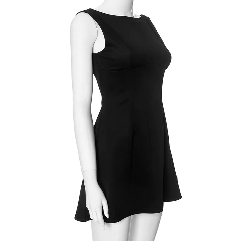 Elegant Backless Mini Vest Dress for Beach Parties - Image 17
