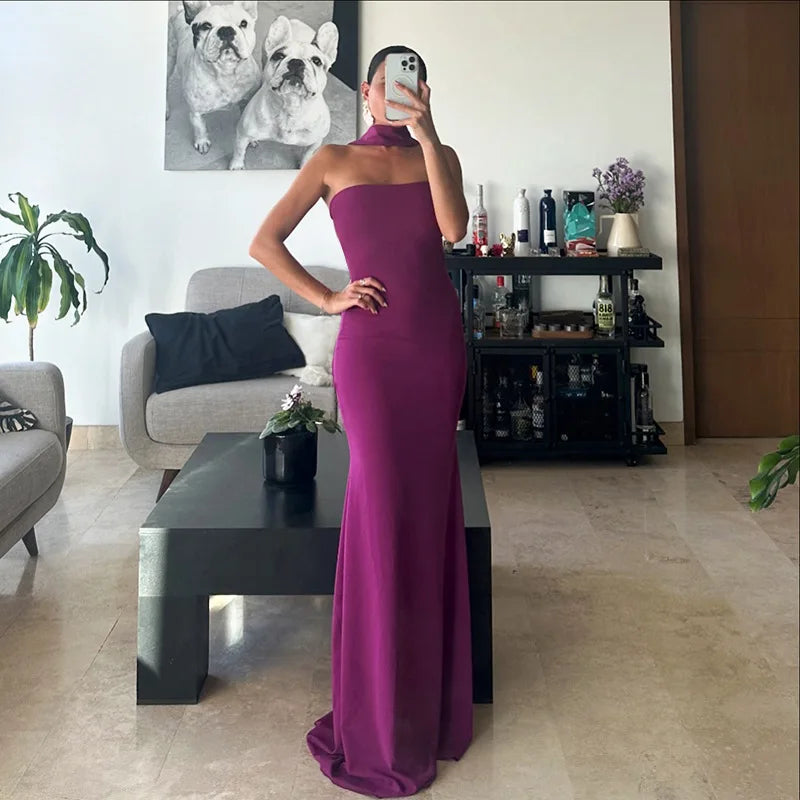 Elegant Sleeveless Fishtail Dress for Women - Backless Bodycon Evening Wear - Image 25