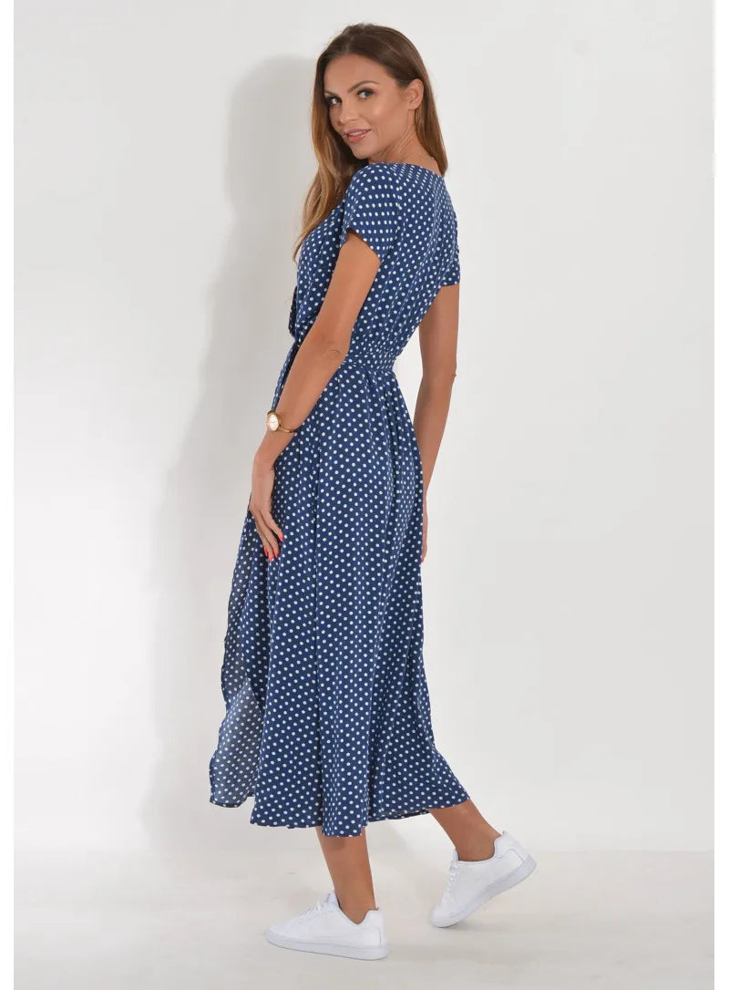 Floral Print V Neck Lace-Up Summer Dress for Women - Image 31