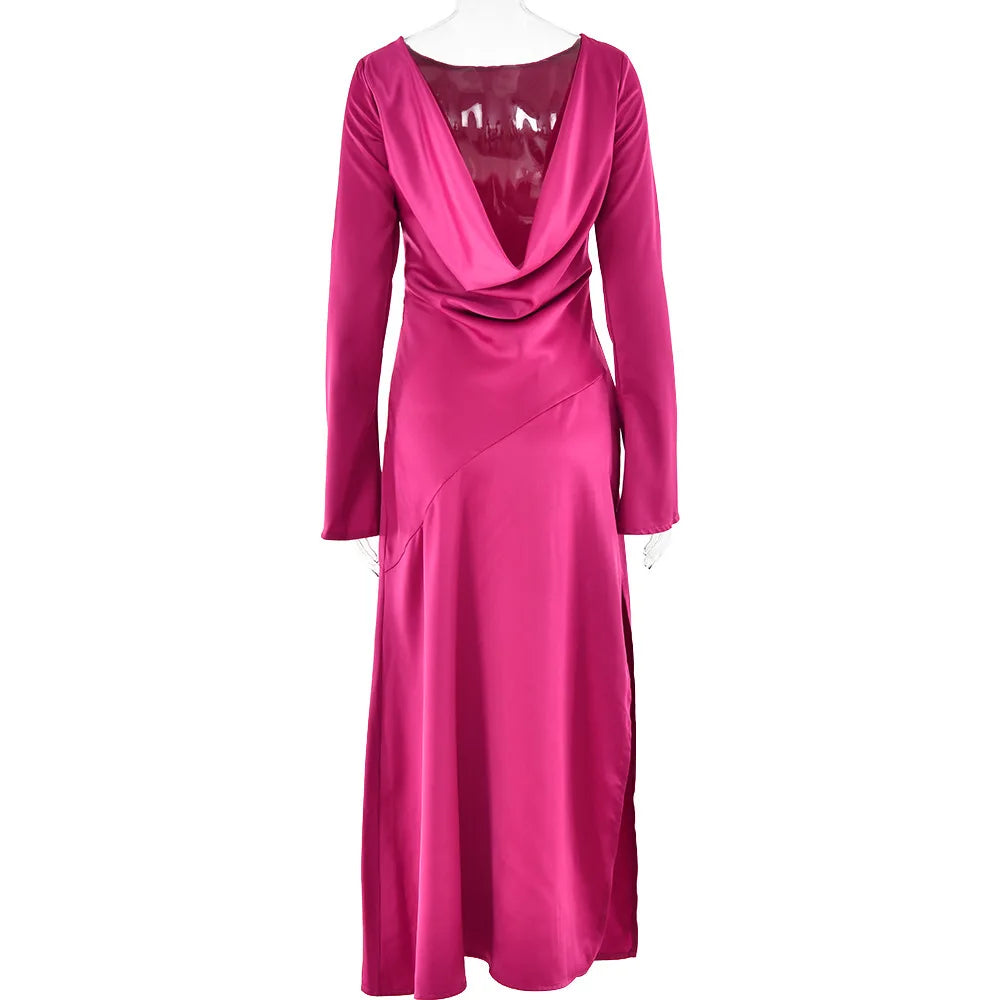 Elegant Satin Christmas Evening Dress for Women - Image 16