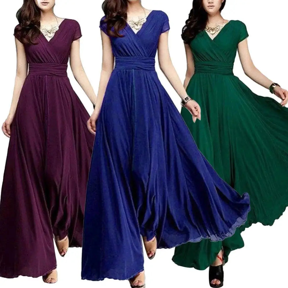 Elegant Pleated Cotton Linen Summer Maxi Dress for Women - Image 6
