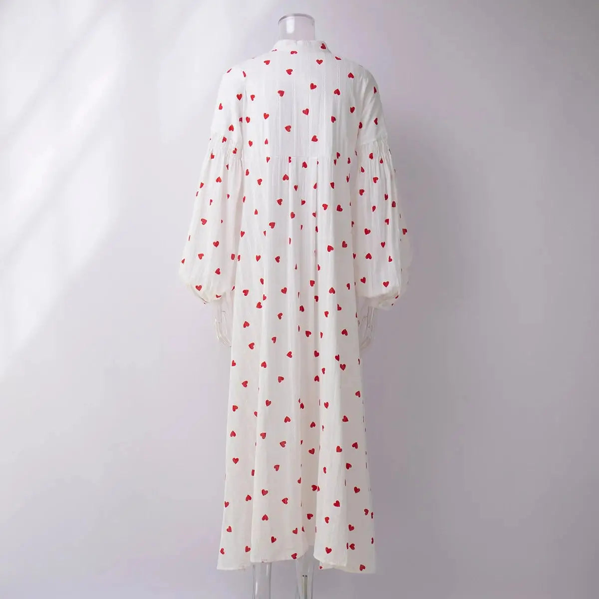 Women's Vintage A-Line Heart Print Cotton Summer Dress - Image 9