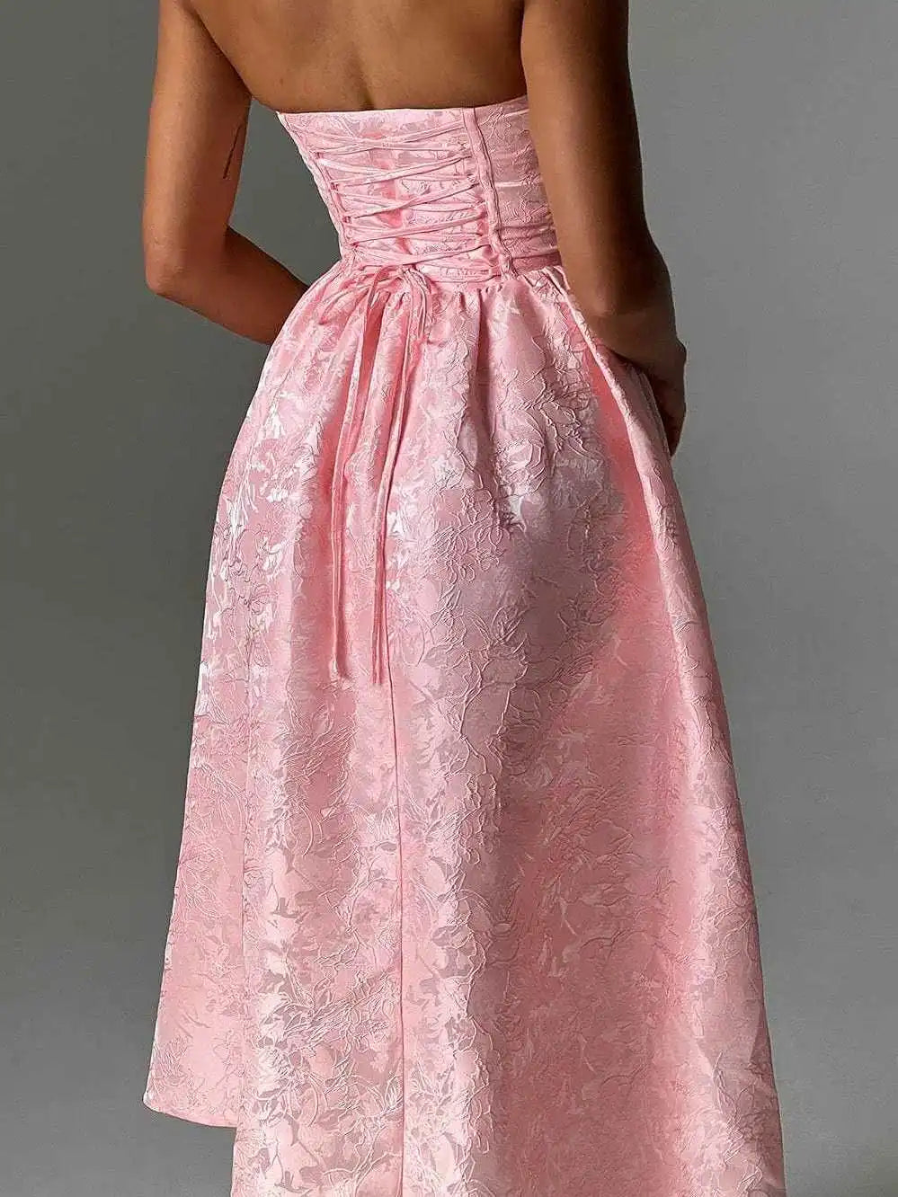 Elegant Strapless Satin Bodycon Dress for Women - Image 6