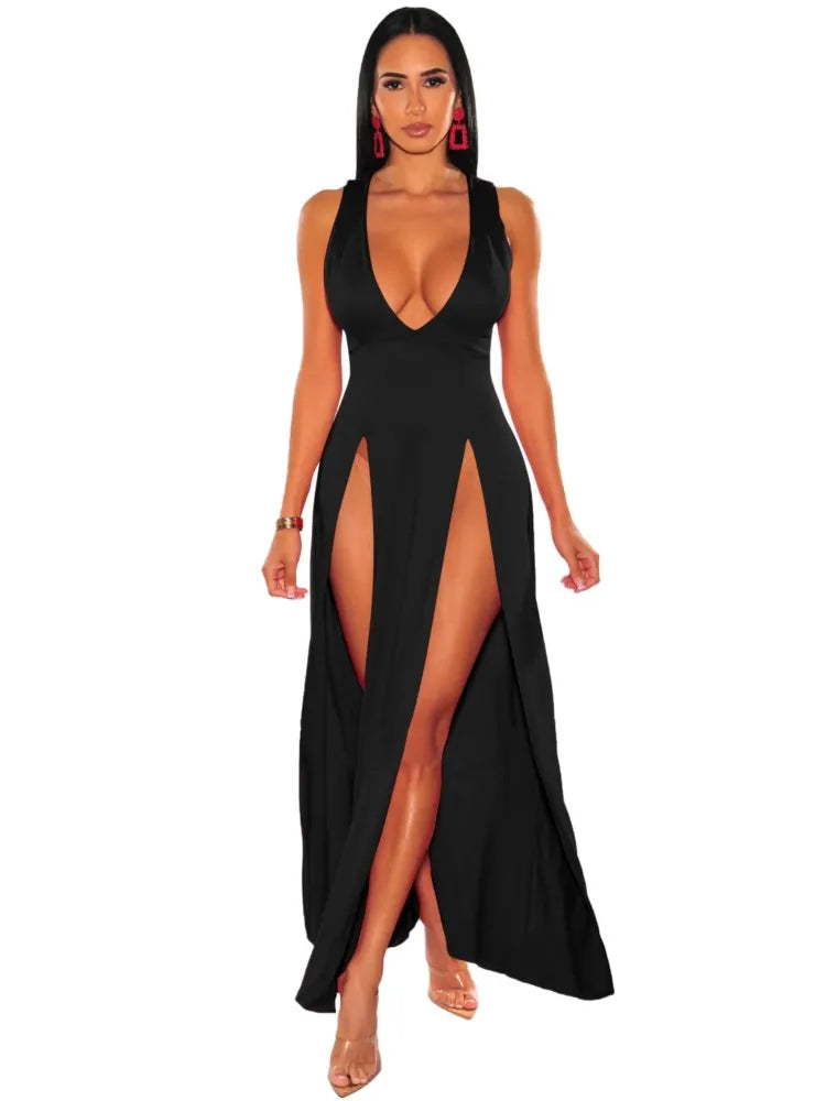 Elegant Deep V-Neck Summer Dress for Women - Image 3