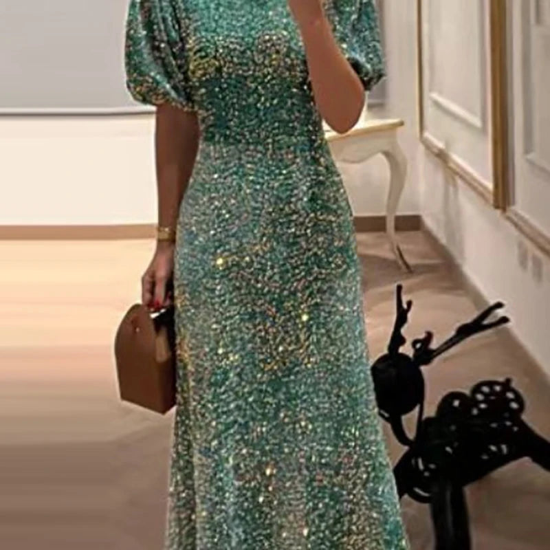 Chic Puff Sleeve Sequins Bodycon Dress for Parties - Image 4