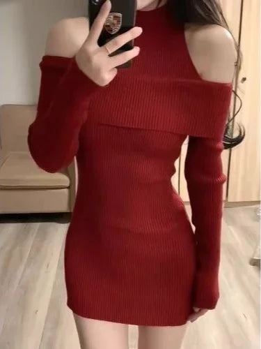 Stylish Long Sleeve Knitted Dress for Fall & Winter - Image 12