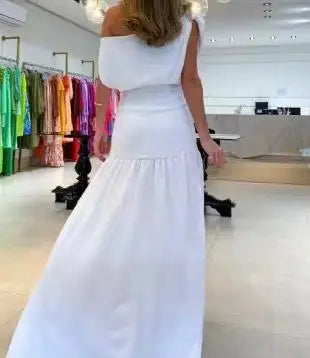 Chic Women’s Short Sleeve Split Neck Maxi Dress - Image 14