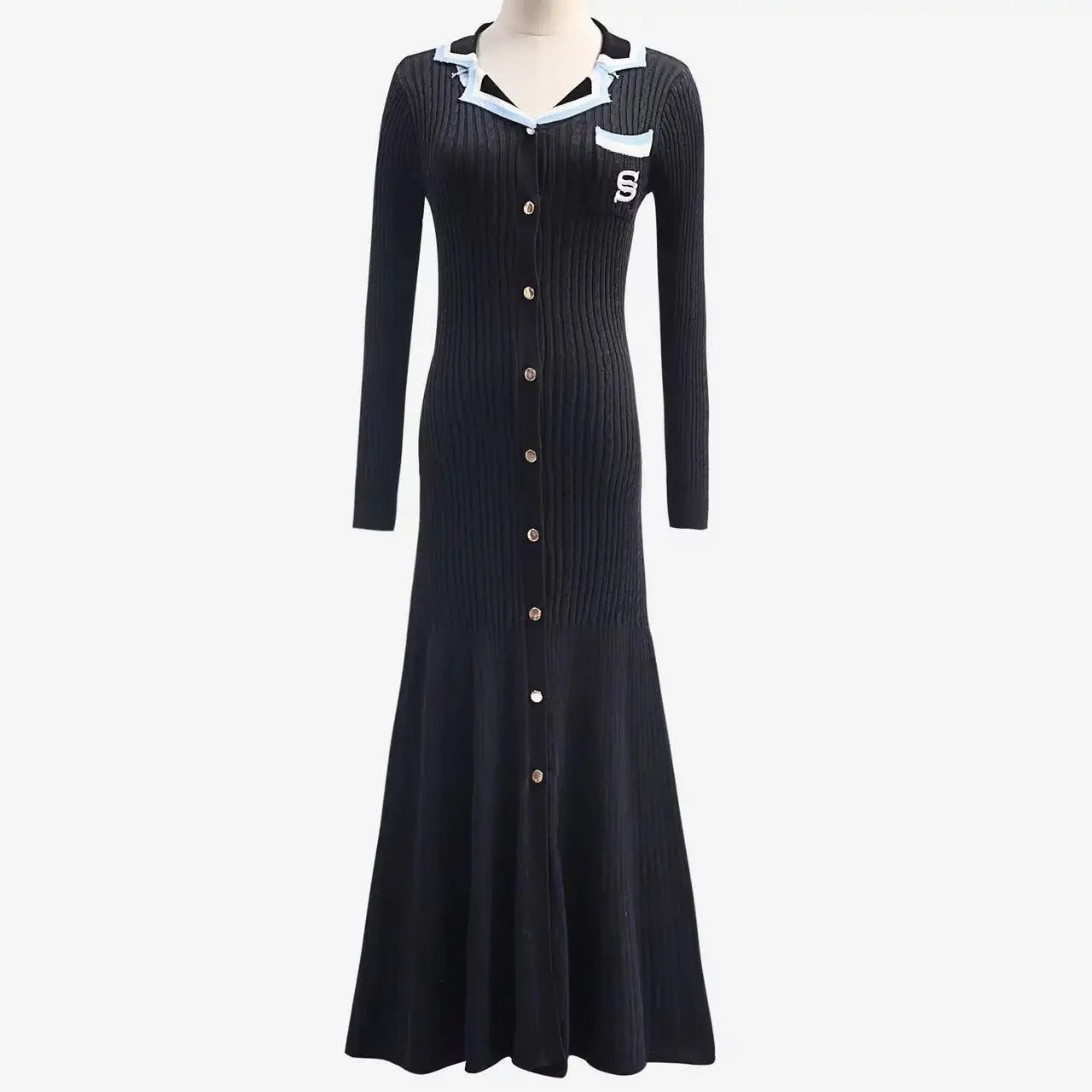 Autumn Elegant Slim Knitted Long Dress for Women - Image 14