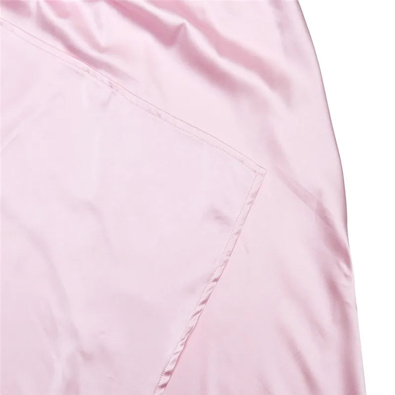 Backless Thigh High Split Satin Maxi Dress for Women - Image 16