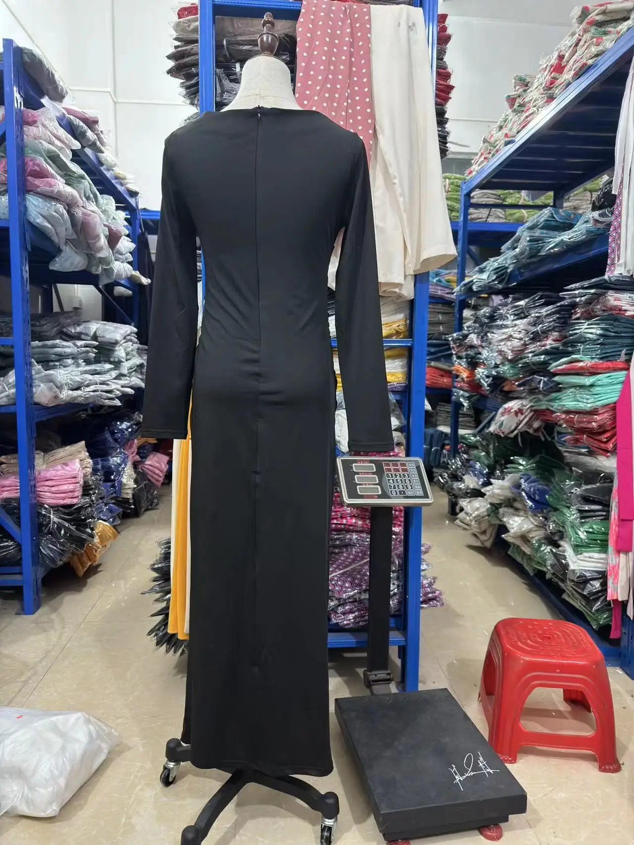 Elegant Slim Fit Slash Neck Long Sleeve Dress - Image 7