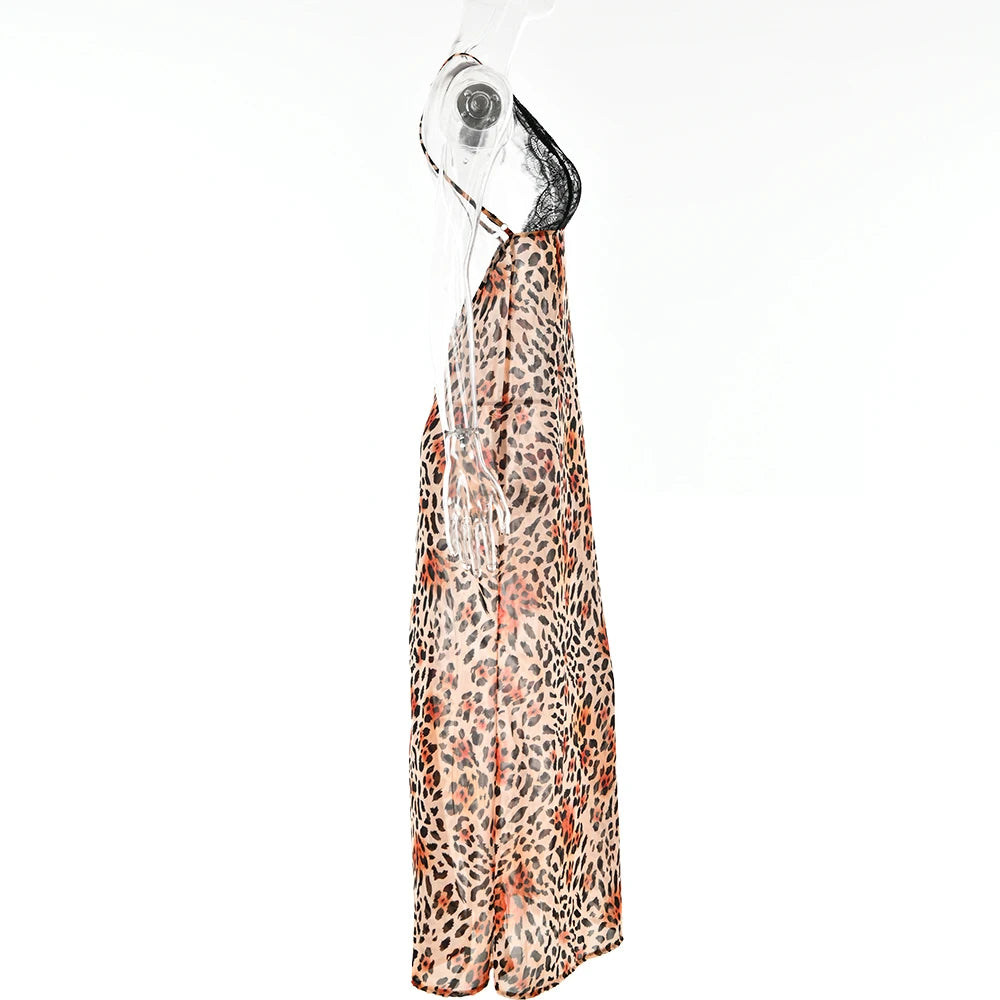 Elegant Tie Dye Floral Chiffon Backless Summer Dress - Image 17
