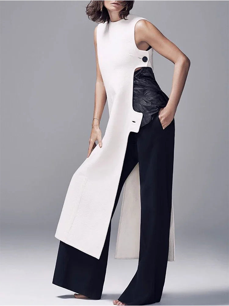 Chic Summer Sleeveless Button Slit Long Dress - Image 6