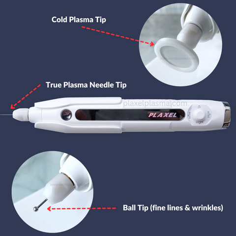 Plaxel plasma pen cold plasma tip, needle tip and ball tip