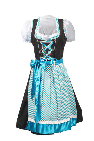 Beautiful Black and blue color dirndl dress for women