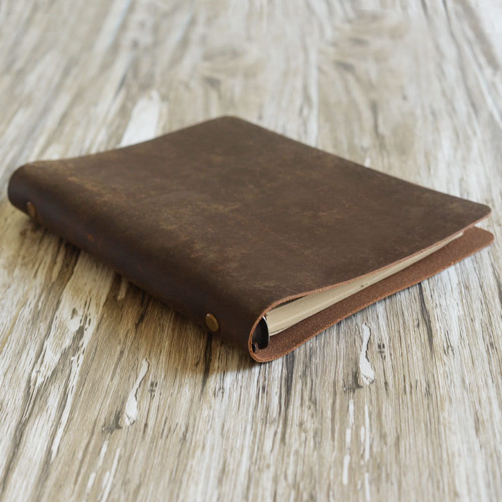 Personalized Simple A5 6ring binder notebook, Leather Refillable Plan